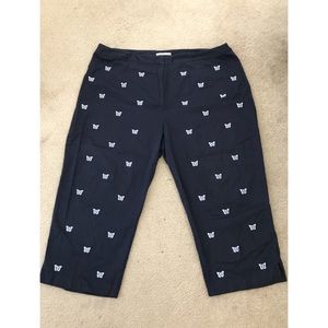 👠Style & Co Capri Butterfly Pants Sz 24W Blue